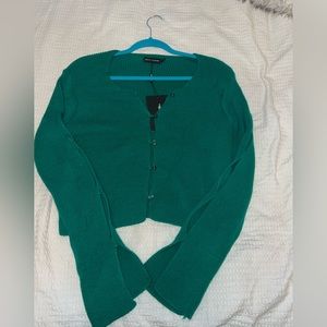 Kelly green cropped cardigan